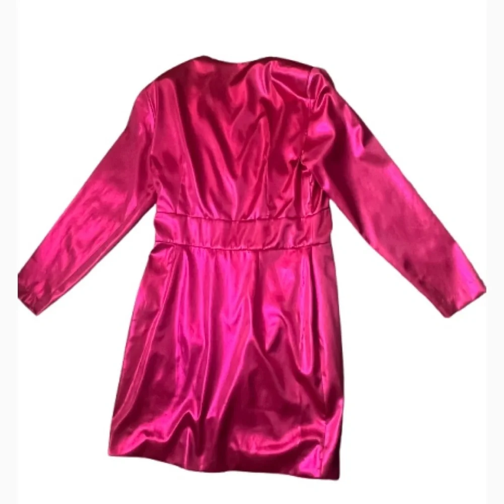 Zara Glam Party Ready Pink Metallic Long Sleeve Mini‎ Dress